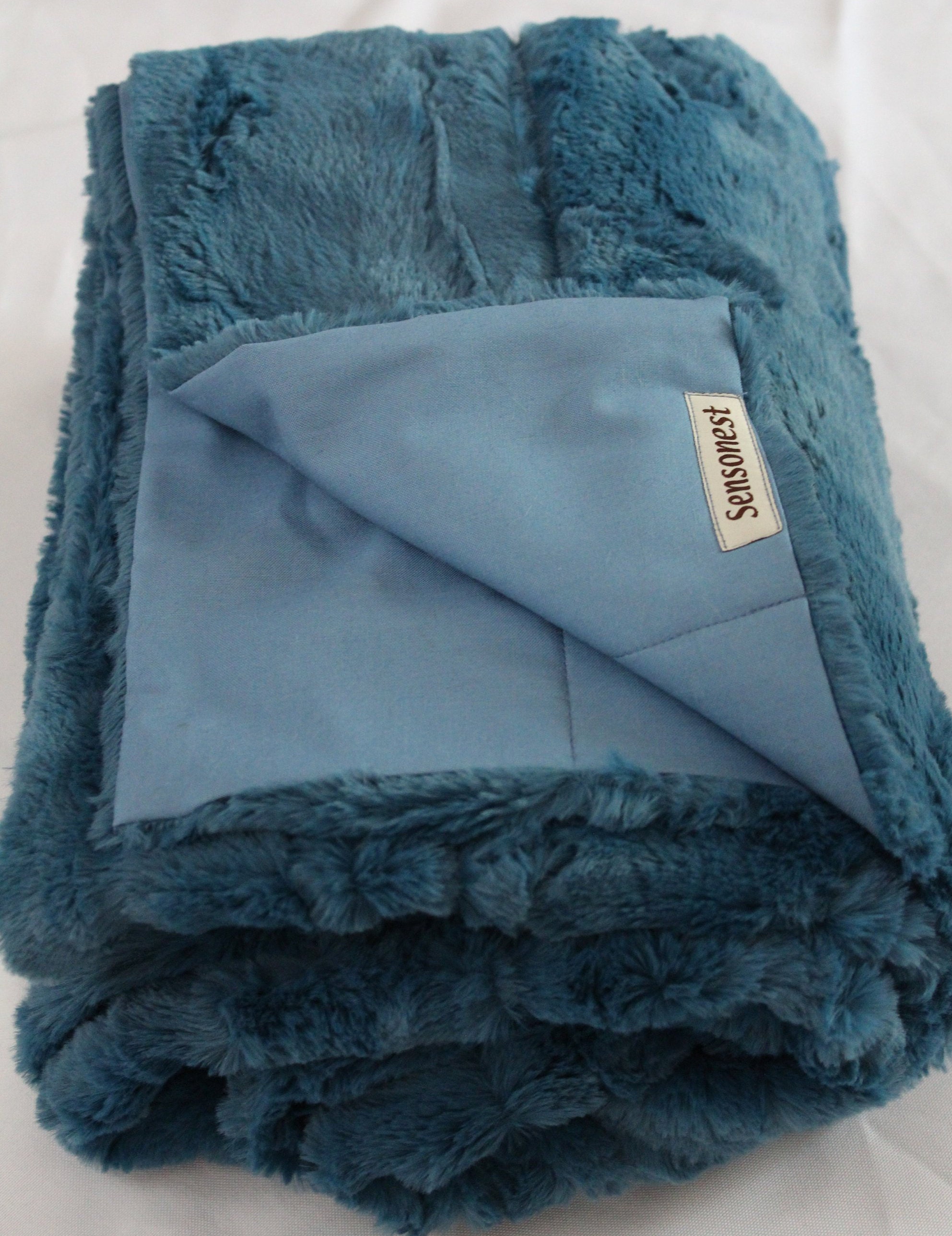 Minky weighted blanket blue color / weighted blanket child or | Etsy