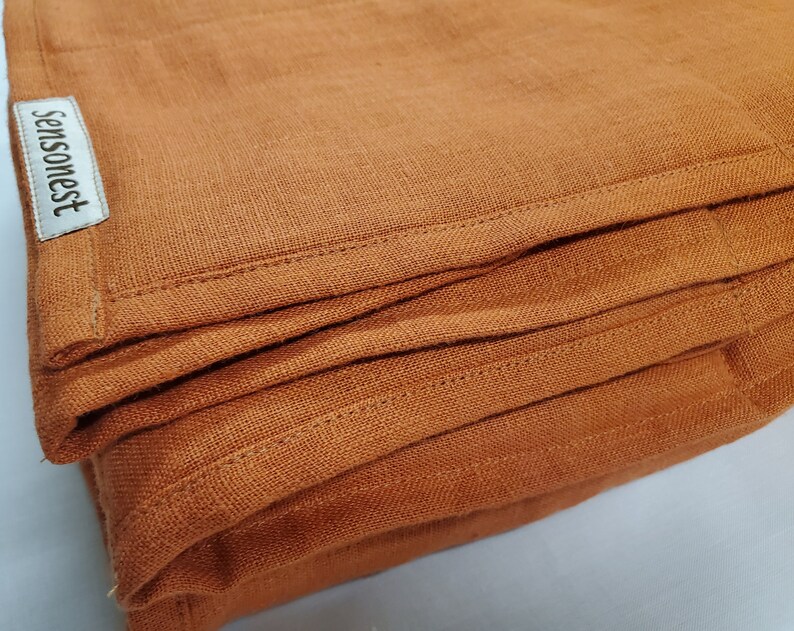 Linen Weighted Blanket Terracotta Color / Weighted Sensory Etsy