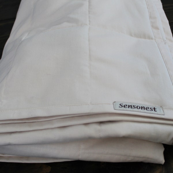 Stress blanket / anxiety blanket / weighted blanket / insomnia blanket / autism blanket / calming blanket / cotton and glass beads / ivory