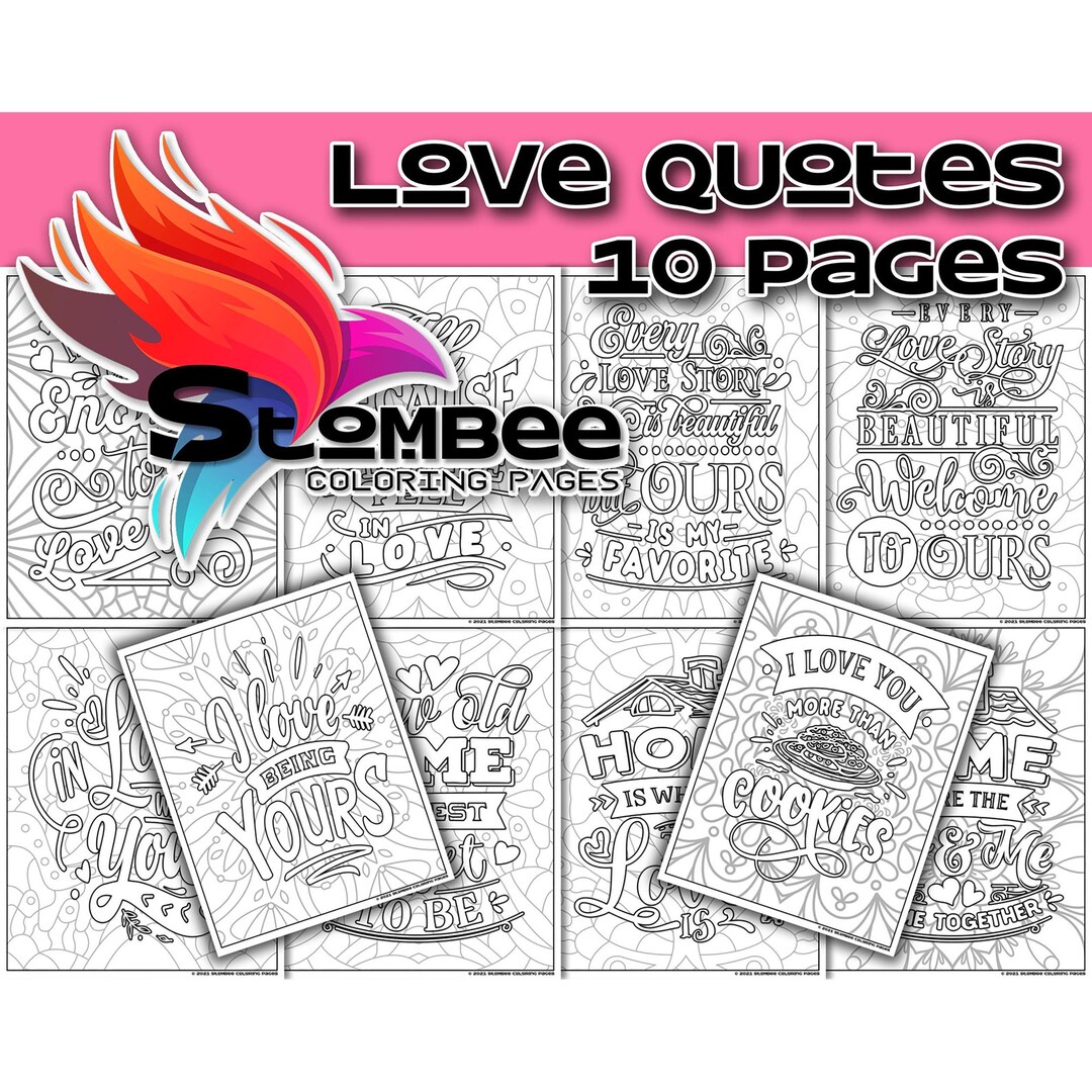 Love Quotes Coloring Book PDF for Adult, Adult Coloring Pages ...