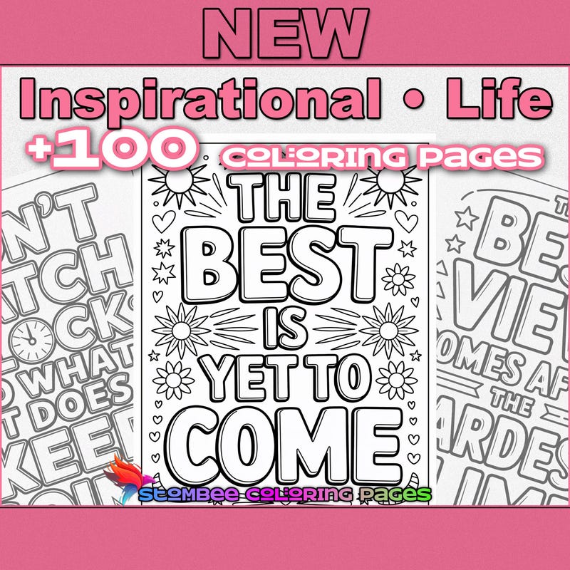 Adult Coloring With Quote Etsy