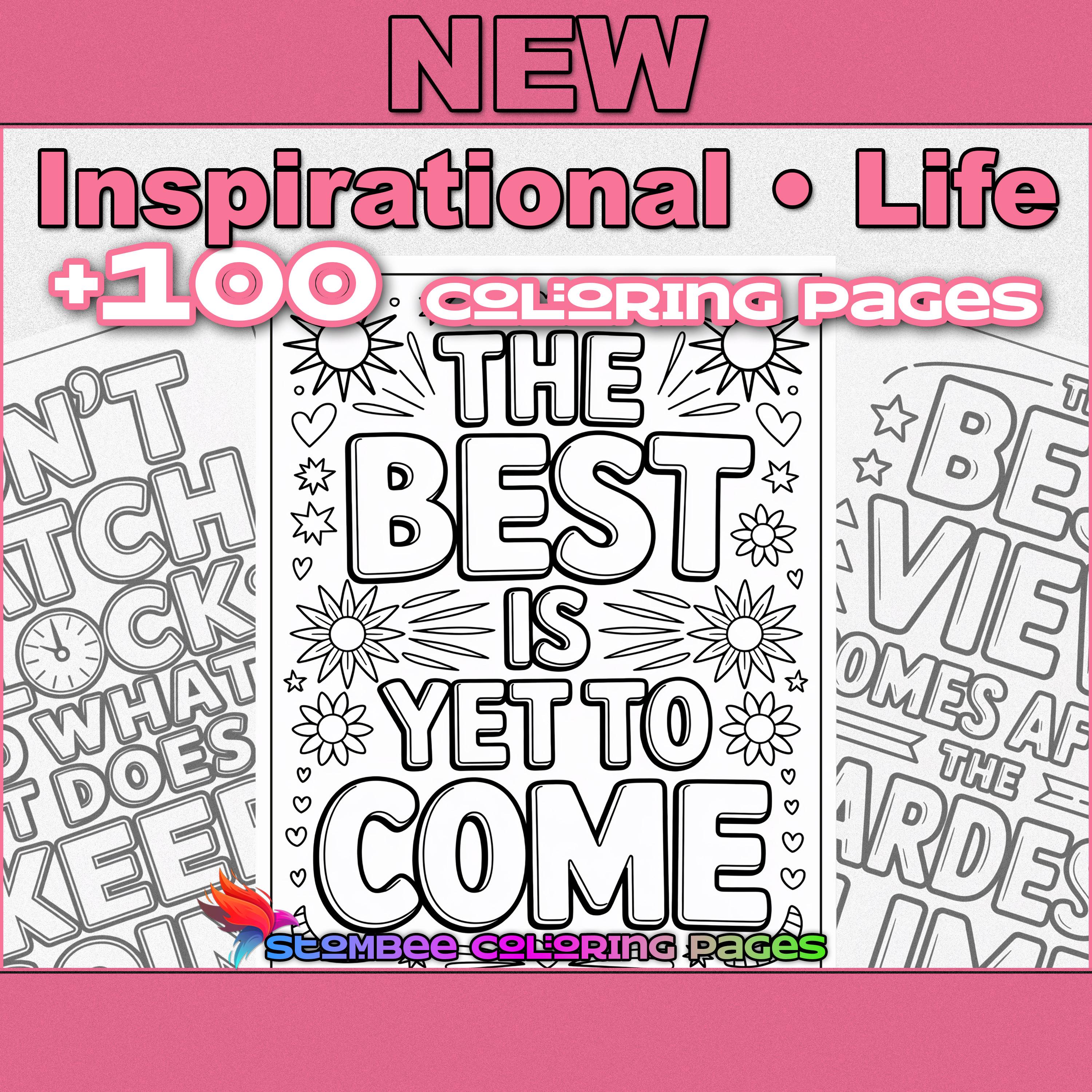 100+ Motivational Quote Coloring Pages for Adults | Positive Affirmations for Relaxation & Mental Wellness (Printable)