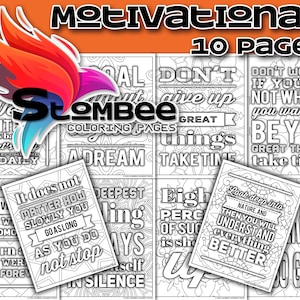 Citações motivacionais sobre a vida, páginas para colorir para adultos, páginas para colorir para impressão, inspiradoras e positivas, livro para colorir PDF