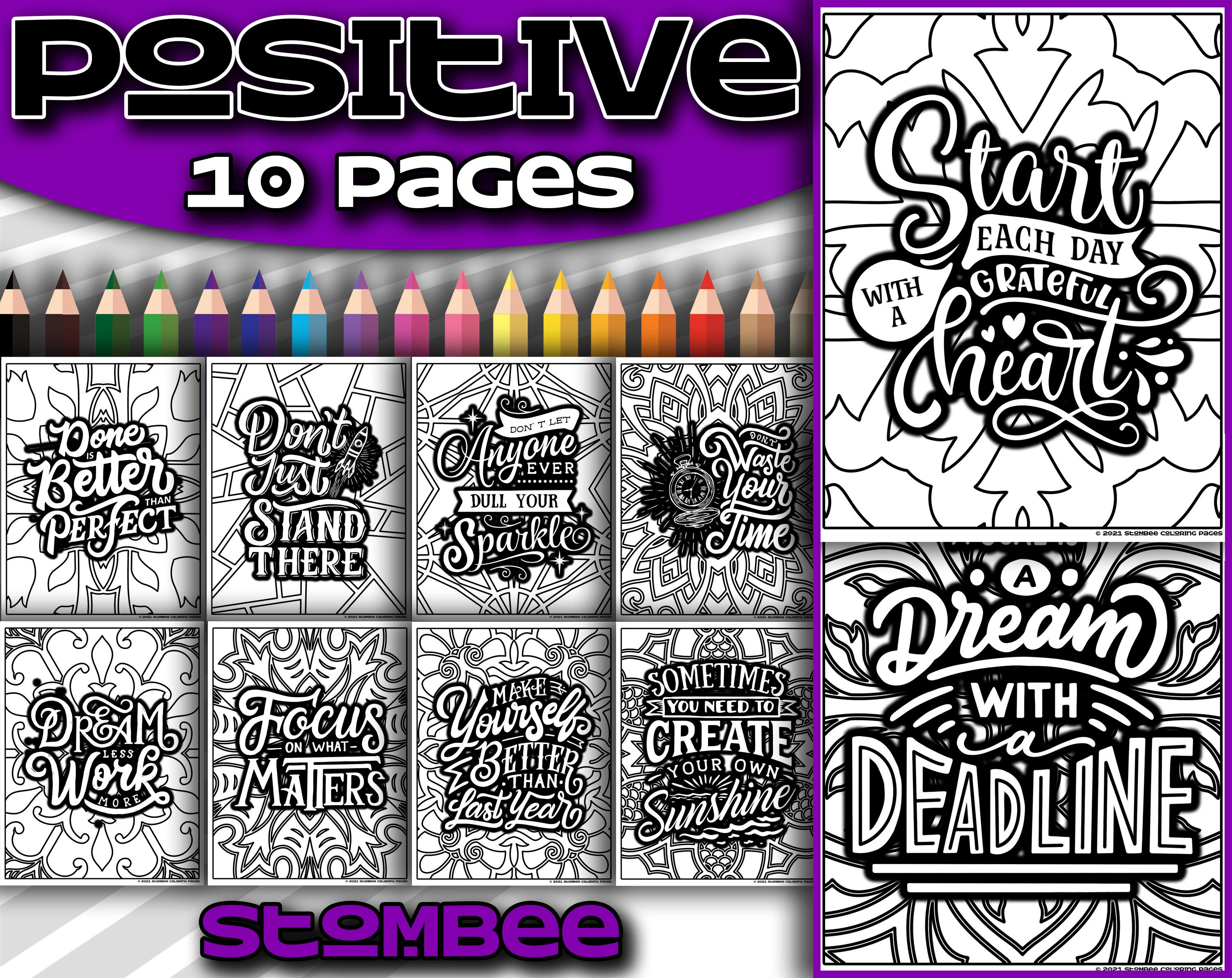Positive Affirmation Coloring Pages Adult Coloring Pages Printable