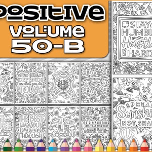 Libro para colorear PDF Afirmación positiva / Páginas para colorear imprimibles / Libro para colorear para adultos PDF / Página para colorear / Citar página para colorear Intrincada