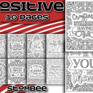 Positive Affirmation Coloring Pages, Adult Coloring Pages Printable, Adult Coloring Page Printable, Coloring Page for Adult Printable