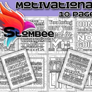 Citações motivacionais sobre a vida, páginas para colorir para adultos, páginas para colorir para impressão, inspiradoras e positivas, livro para colorir PDF