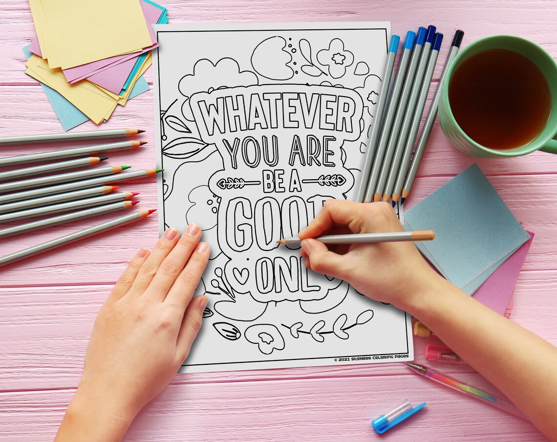 Coloring Book PDF Positive Affirmation Coloring Pages | Etsy