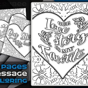 Love Messages Coloring Pages: 3 Printable Designs (PDF)