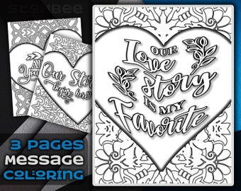 Adult Coloring Pages With Love Messages Great for Your Loved Ones