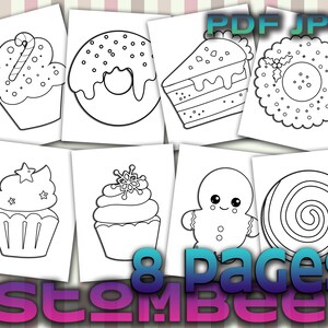 Kids&#39; Sweet Treats Coloring Pages: 8 Printable Designs (PDF & JPG)