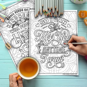 Love Quotes Coloring Book PDF for Adult, Adult Coloring Pages ...