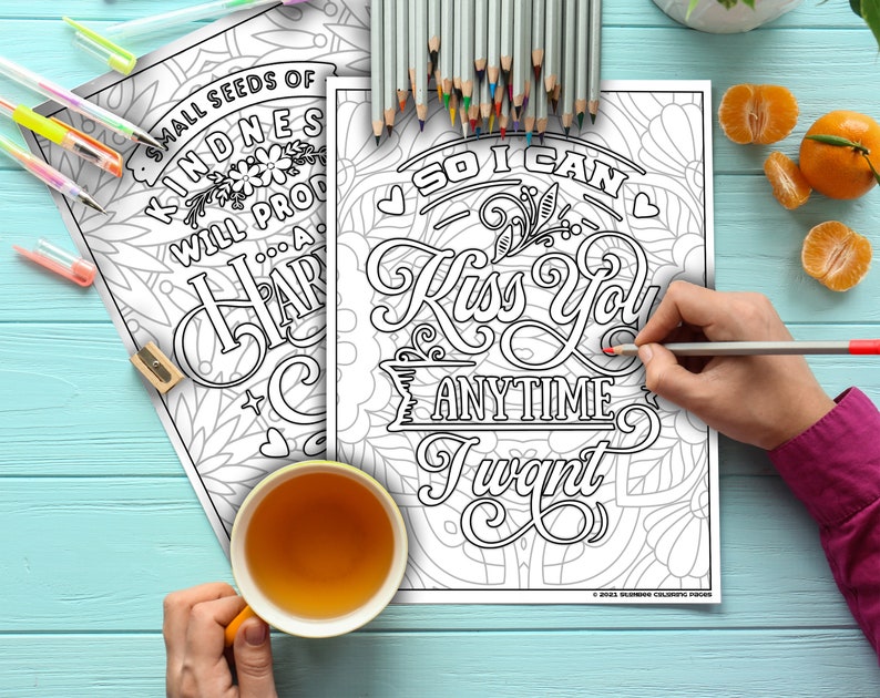 Love Quotes Coloring Book PDF for Adult Adult Coloring Pages - Etsy