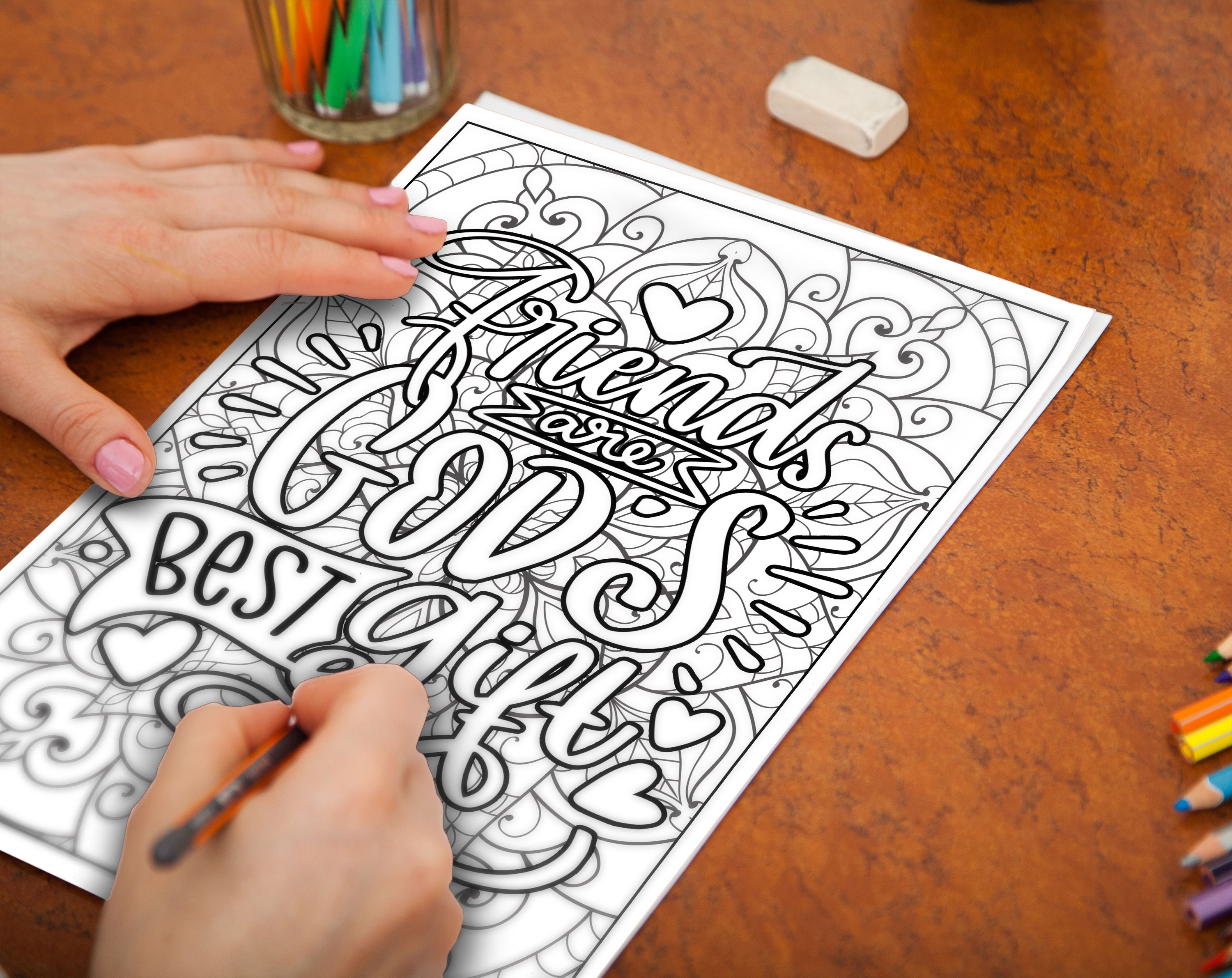 Best Friend Quotes Adult Coloring Pages Printable Coloring Etsy