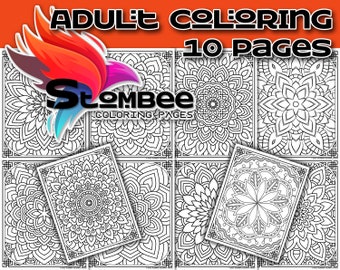 Mandala volwassen kleurplaten, kleurboek PDF voor volwassenen, afdrukbare kleuren, kleuren voor volwassenen, volwassen kleurplaten V.130