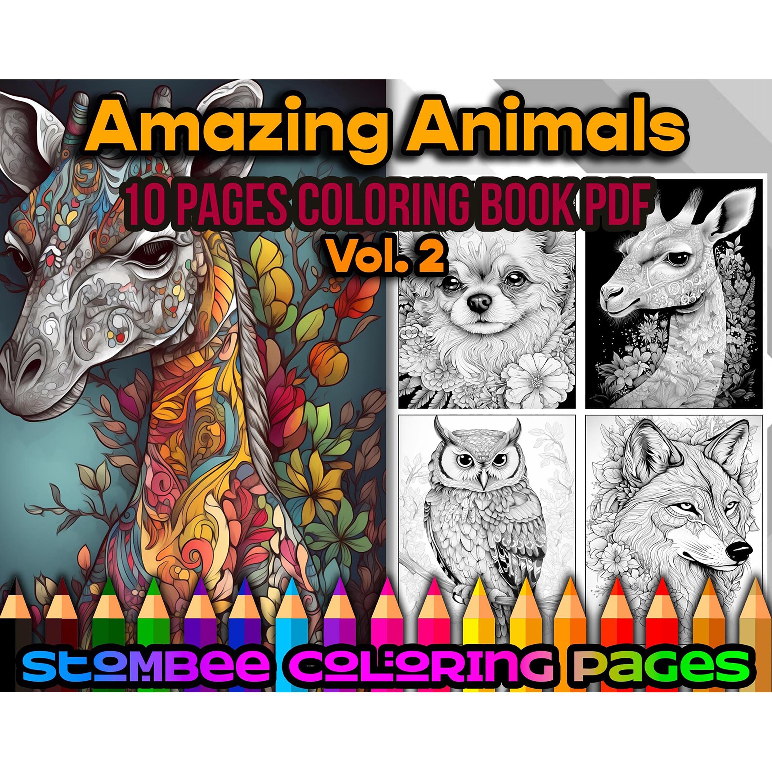Whimsical Animals Adult Coloring Book for Mindfulness, Stress
