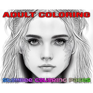 Woman Face Grayscale Adult Coloring Page (PDF, JPEG)