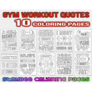 Gym Workout Quotes Coloring Book: Adult Printable Pages (PDF)