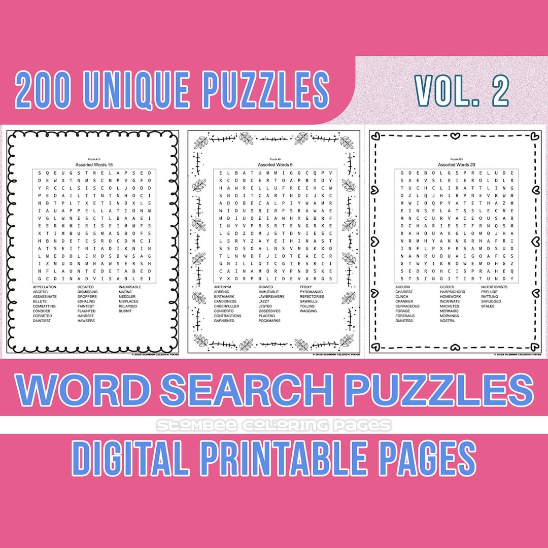 200-word-search-printable-puzzle-instant-download-printable-puzzle-pages-for-kids-and-adults-includes-solutions-digital-printable-vol-2-etsy for Free Printable Places Please Word Puzzles 200 Word Search Printable Puzzle Instant Download, printable Puzzle Pages for Kids and Adults, Includes Solutions, Digital Printable • Vol 2 - Etsy for Free Printable Places Please Word Puzzles
