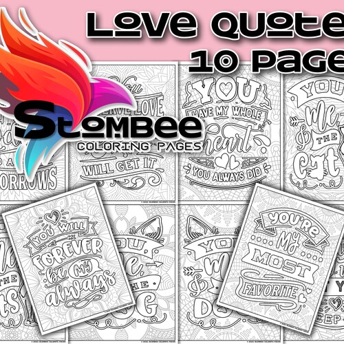 Love Quotes Coloring Book PDF for Adult Adult Coloring Pages - Etsy