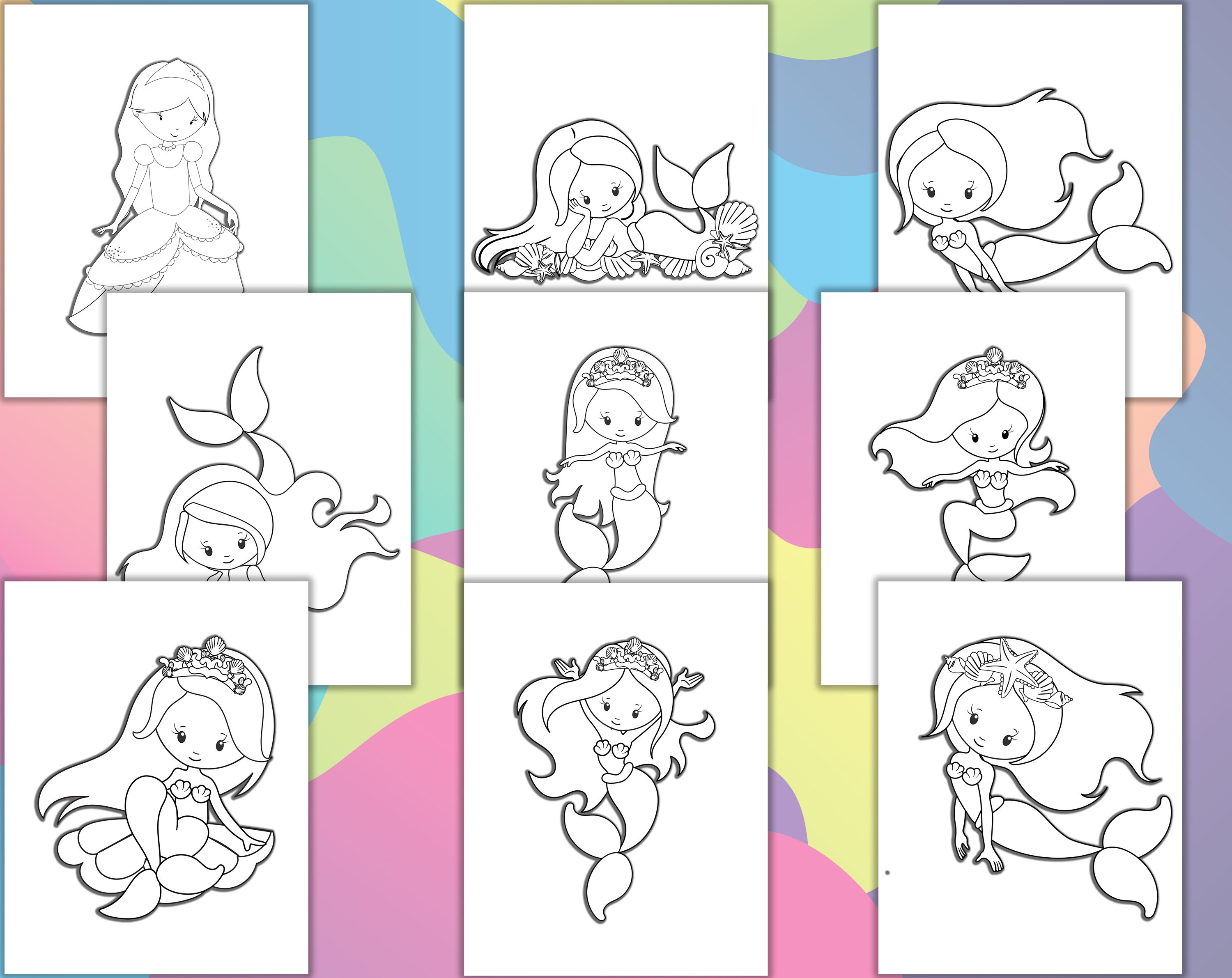50 Kids Coloring Pages Coloring Book PDF of Mix Themes - Etsy