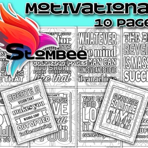 Citações motivacionais sobre a vida, páginas para colorir para adultos, páginas para colorir para impressão, inspiradoras e positivas, livro para colorir PDF