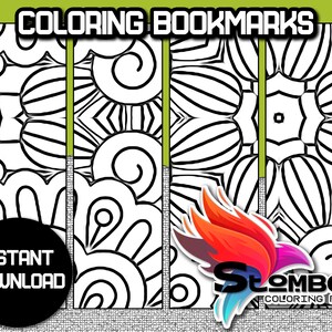 Printable Coloring Bookmarks Template PDF and JPG 40 - Etsy