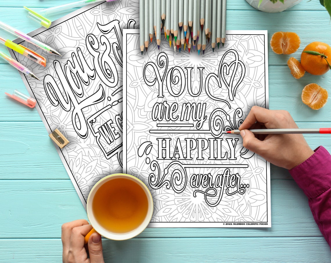 Love Quotes Coloring Book PDF for Adult Adult Coloring Pages - Etsy