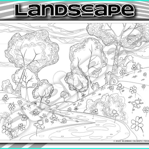 Adult Coloring Pages Printable Landscape Coloring Page for Adult Adult ...