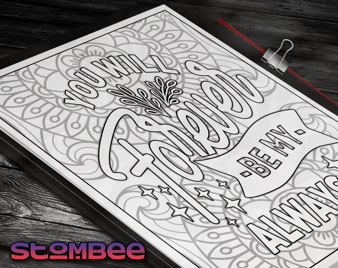 Love Quotes Coloring Book PDF for Adult Adult Coloring Pages | Etsy