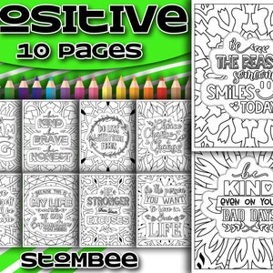 Livro para Colorir PDF Afirmação Positiva | Desenhos para colorir para impressão | Livro para colorir para adultos PDF | Página para colorir | Citação de página para colorir para impressão