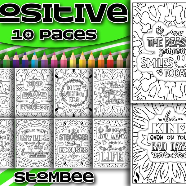 Adult affirmation coloring printable etsy