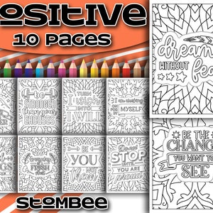 Páginas para colorir de afirmação positiva, páginas para colorir para adultos para imprimir, página para colorir para adultos para imprimir, página para colorir para adultos para imprimir