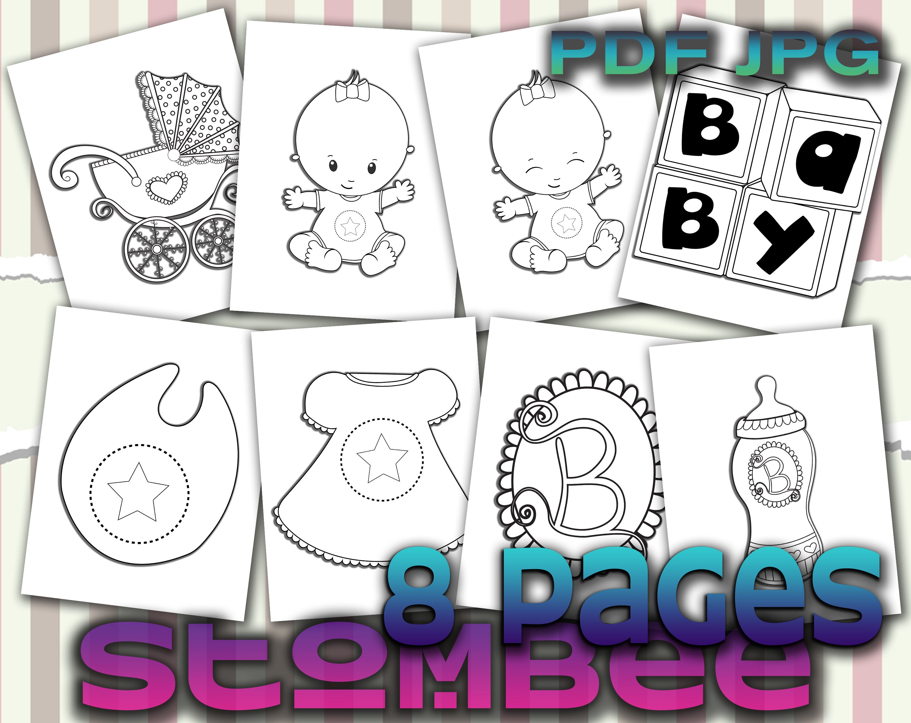 Cute Baby Girl Kids Coloring Pages Great for Toddlers and Older Kids - Etsy