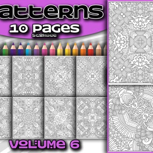 Mandala Patterns Coloring Book PDF | Coloring Pages Printable | Adult Coloring Book PDF | Colouring Page | Procreate Coloring Pages | Vol. 6