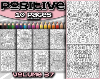 Coloring Book PDF Positive Affirmation | Coloring Pages Printable | Adult Coloring Book PDF | Colouring Page | Quote Coloring Page Intricate