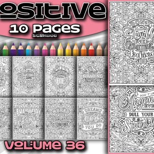 Livro para Colorir PDF Afirmação Positiva | Desenhos para colorir para impressão | Livro para colorir para adultos PDF | Página para colorir | Citação de página para colorir complexa