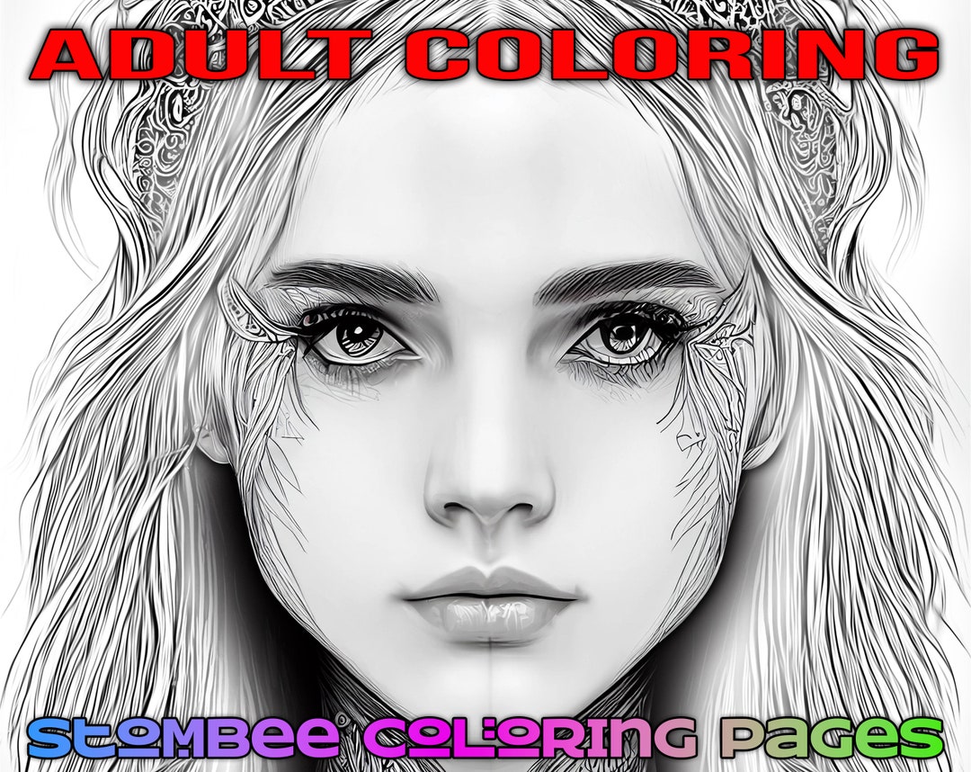 Hand Drawing Adult Coloring Page Grayscale Coloring Page - Etsy