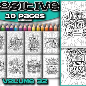 Livro para Colorir PDF Afirmação Positiva | Desenhos para colorir para impressão | Livro para colorir para adultos PDF | Página para colorir | Citação de página para colorir para impressão