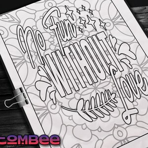 Love Quotes Coloring Book PDF for Adult, Adult Coloring Pages ...