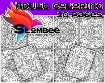 Mandala Adult Coloring Pages, Coloring Book PDF For Adults, Printable Coloring, Coloring for Adults, Grownup Colouring Pages • V.128