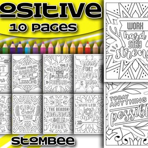 Positive Affirmation Coloring Pages, Adult Coloring Pages Printable, Adult Coloring Page Printable, Coloring Page for Adult Printable