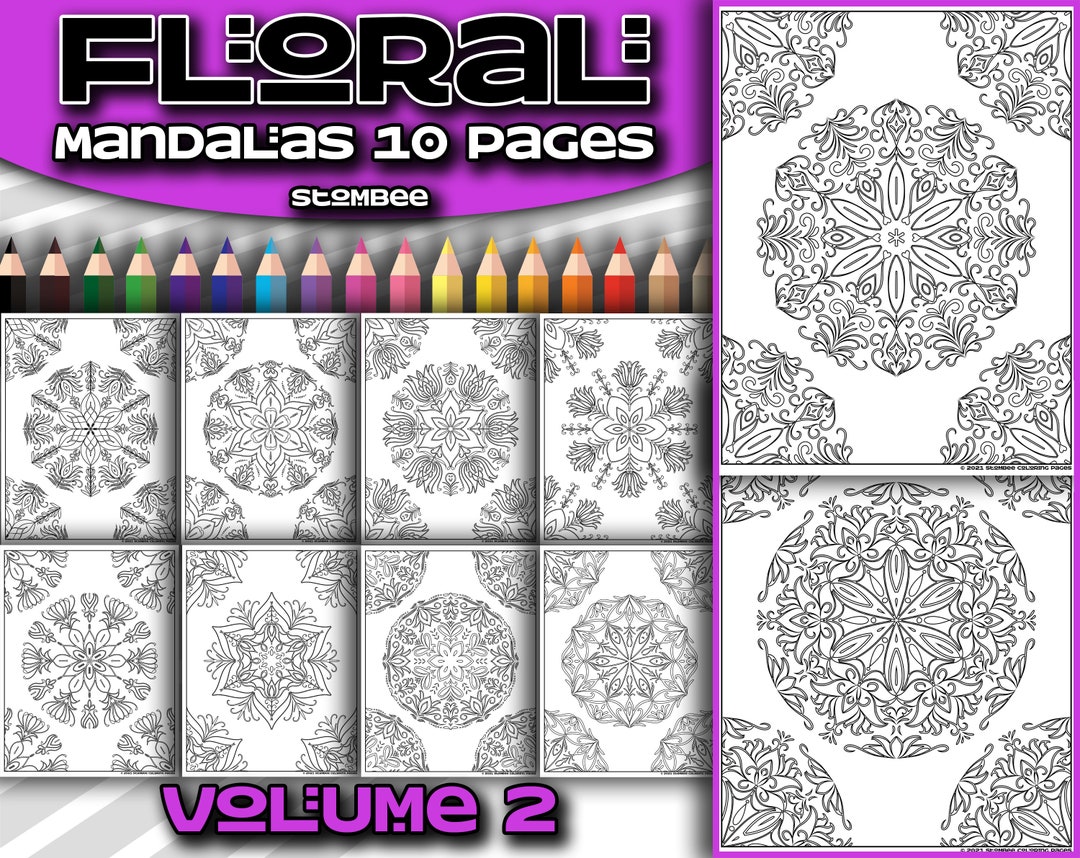 Mandala Adult Coloring Book PDF Adult Floral Coloring Book Printable