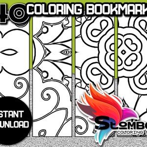 40 Mandala Coloring Bookmarks: Intricate Designs (PDF & JPG)