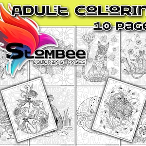 10 Printable Adult Coloring Pages: Detailed Designs (PDF)