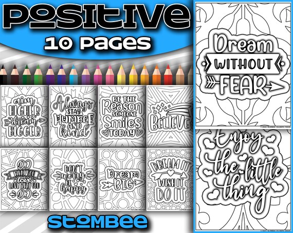 Coloring Book PDF Positive Affirmation Coloring Pages - Etsy Canada