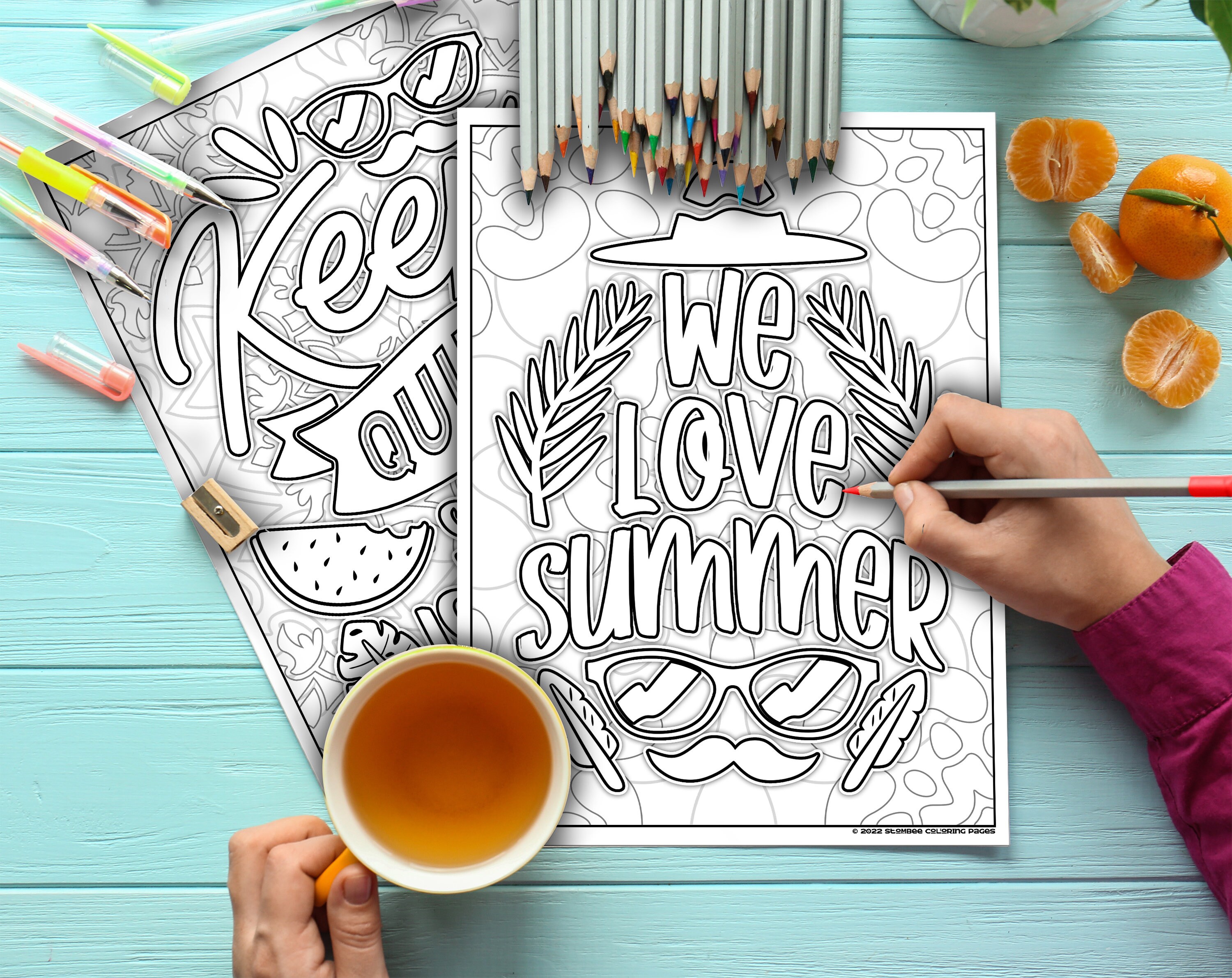 Summer Coloring Pages, Adult Coloring Book, Adult Coloring Pages, Printable Coloring, Colouring ...