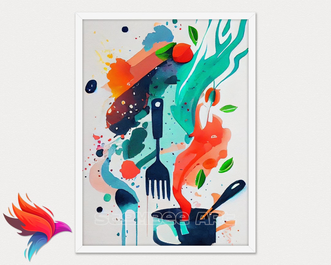 kitchen print - art for kitchen -colourful kitchen... PRINTABLE Kitchen Wall Art, Kitchen Decor, Kitchen Prints, Kitchen ...