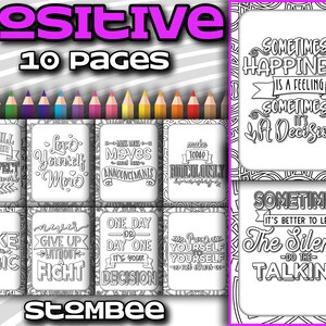 Livro para Colorir PDF Afirmação Positiva | Desenhos para colorir para impressão | Livro para colorir para adultos PDF | Página para colorir | Citação de página para colorir para impressão