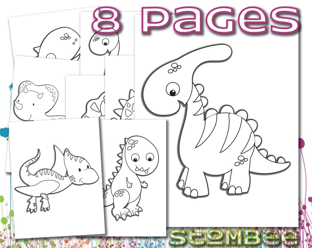 Dinosaurs Coloring Pages, Kid Coloring Page, Toddler Coloring Page